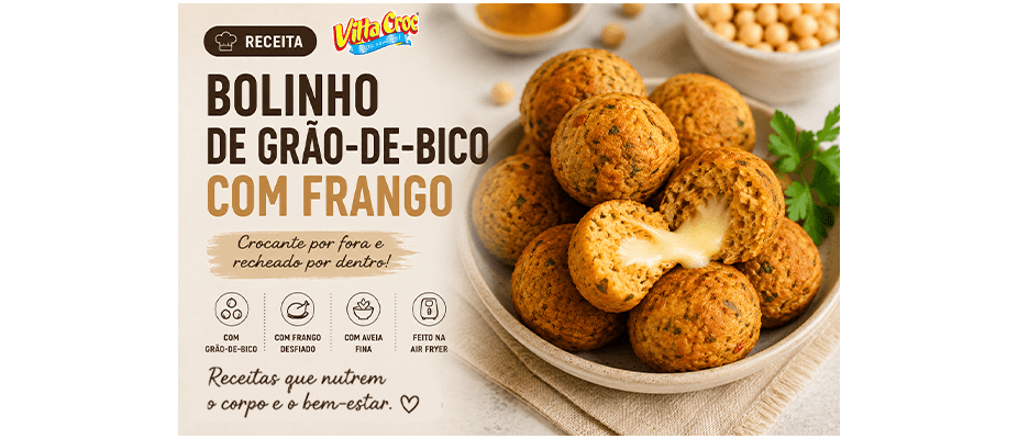 Bolinho de Grão-de-Bico com Frango: Receita Fácil para Air Fryer